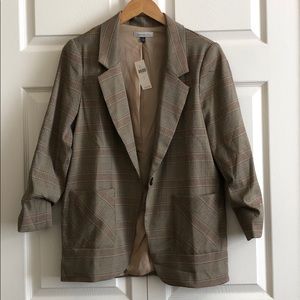 NWT Anthropologie brown plaid blazer